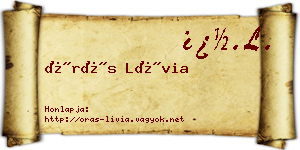 Órás Lívia névjegykártya